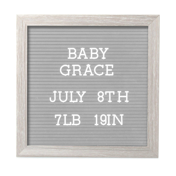 Rustic Wooden Letterboard Set with 188 Letters & Numbers: Light Gray