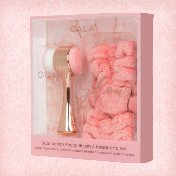 CALA Goal to Glow Dual Action Facial Brush & Headband Set: Mint