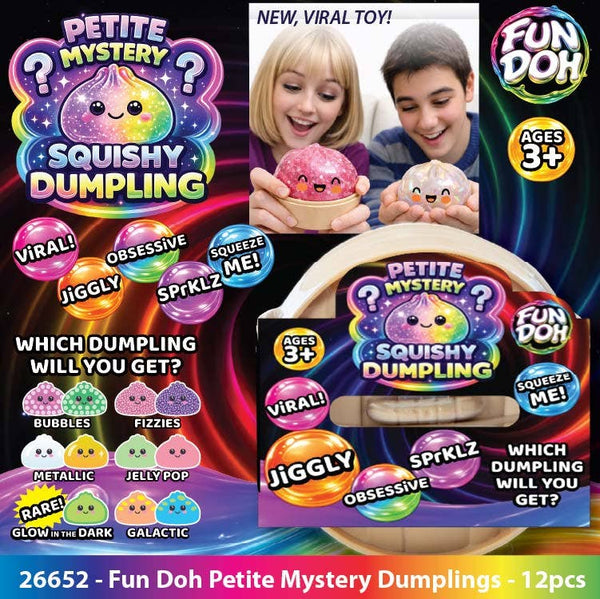 Fun Doh Squishy Mystery Mini Petite 2.5" Dumpling Toy:
