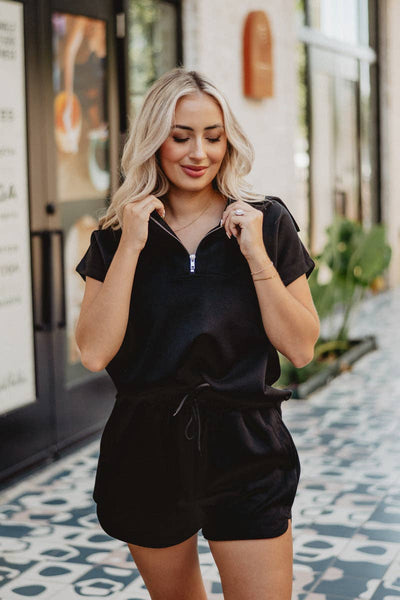 Black Half Zip Scuba Set: