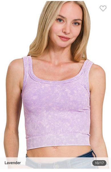 Ribbed seamless bra tank top