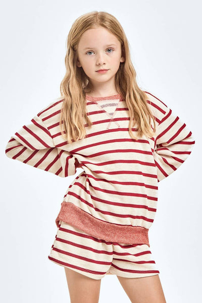 Stripe French Terry Sweatshirt: Off White