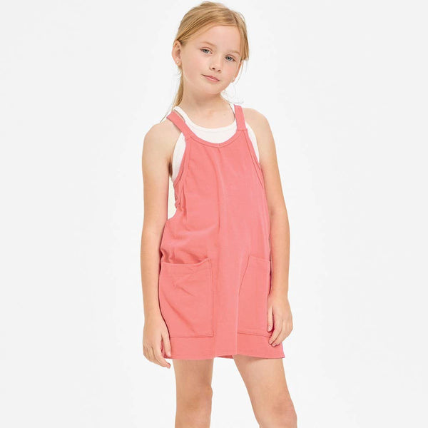 Relaxed Tank Dress with Built-In Romper Lining: Blue Aqua