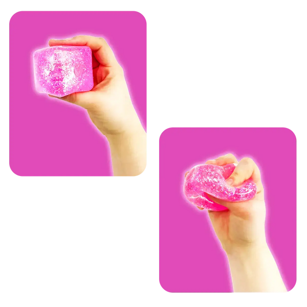 Fun Doh Squish & Squeeze Sparkle Cube Fidget Toy- 12/Display: Wholesale Price