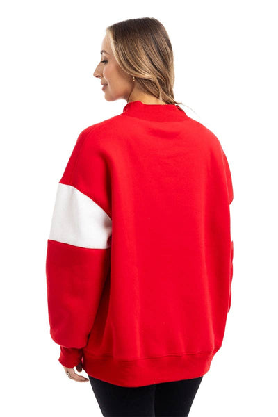 MERRY Mockneck Sweatshirt Women: Red