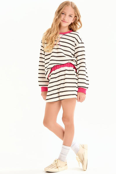 Stripe French Terry Sweatshirt: Off White