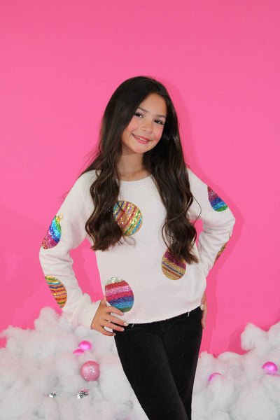 All Over Sequins Ornament Sweatshirt