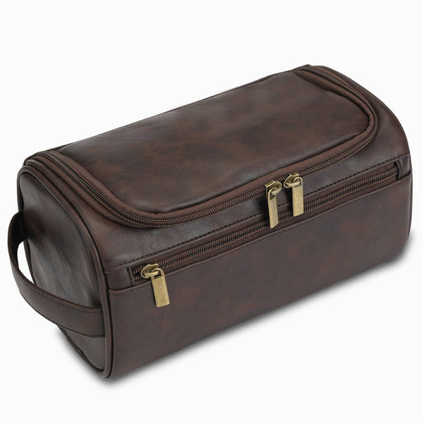RETRO TRAVEL LEATHER COSMETIC COFFEE