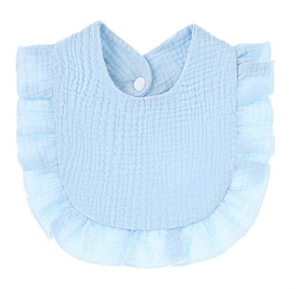 Muslin Ruffle Toddler Bib ($4 ea) Baby Gift, Shower Gift: White