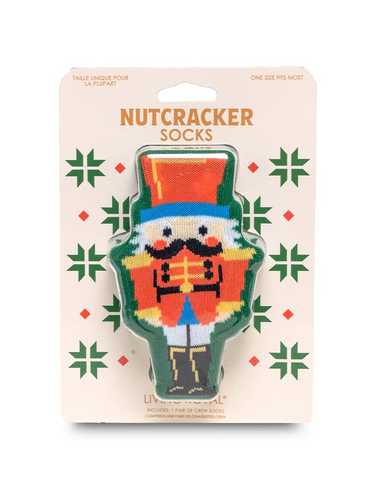 3D Packaged Crew Socks - Holiday - Nutcracker - Green