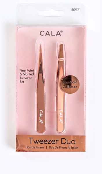CALA Soft Touch: Tweezer Duo Fine Point & Slanted Set: Mint
