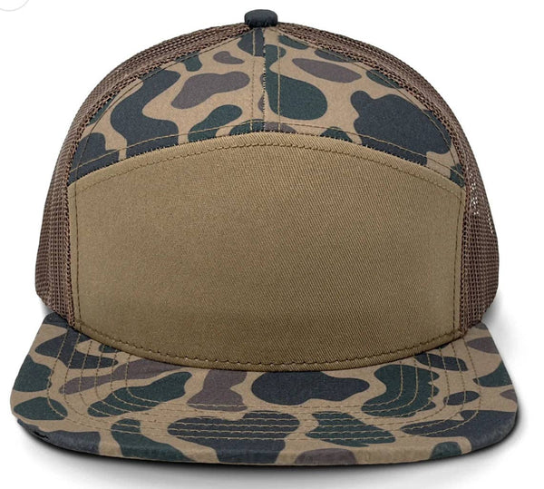 Coon Dog - “Old’s Cool” Camo Flatbill Snapback - Lost Hat Co. 7 panel: Old’s Cool Slough