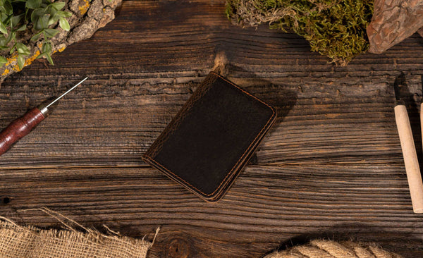 Genuine Leather Wallet, Handmade Wallet: Brown