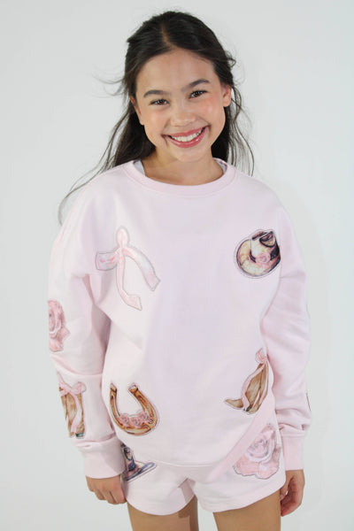 Velvet Western Icons Sweatshirt - TWEEN GIRLS