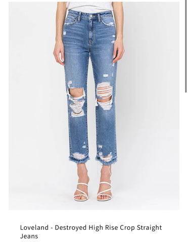 Flying Monkey high rise crop straight