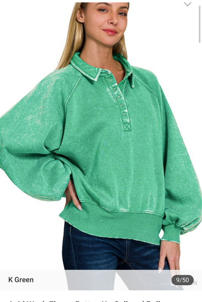 Button up Collared pullover