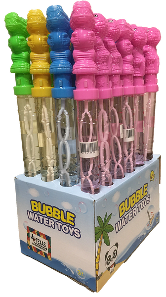 Dinosaur Bubble Wands Display Set, x24 Wands in 4 Colors: With Display Box