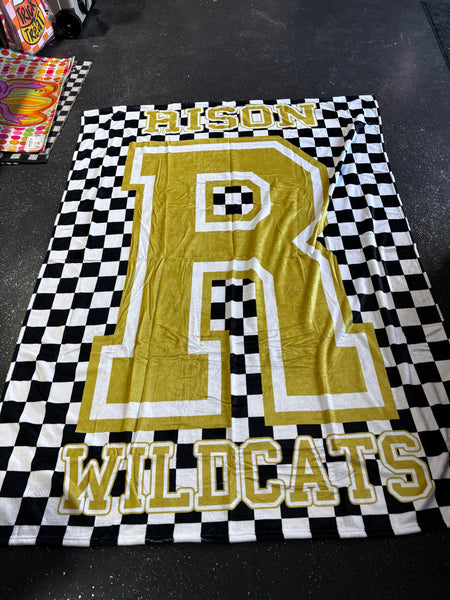 School Spirit Block Letter Pattern Background Blanket