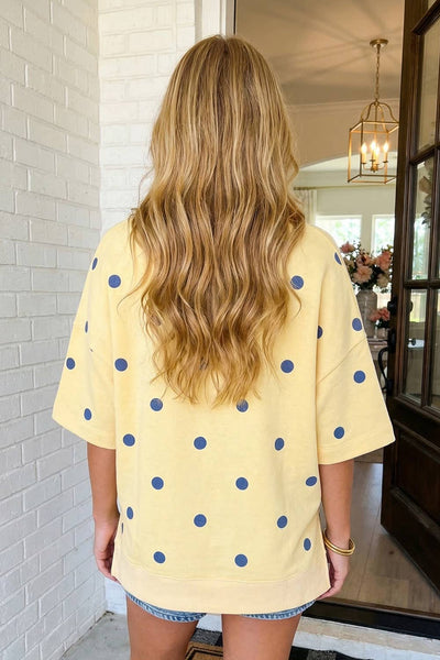 LAS Polka Dot Oversize Blouse Yellow