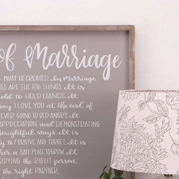 The Art of Marriage Large Framed Board: 33 x 25.5 x 2 / 1 / 35101716