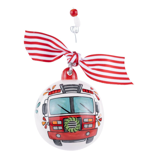 Fire Truck and Hydrant Holiday Ornament