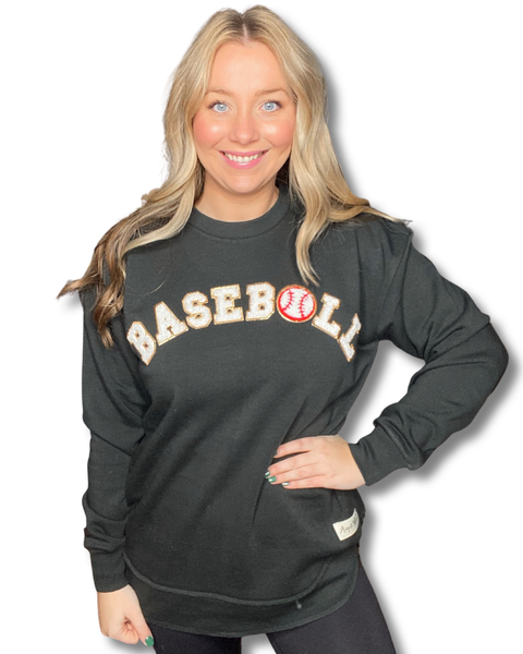 Baseball Patch High Low Pullover