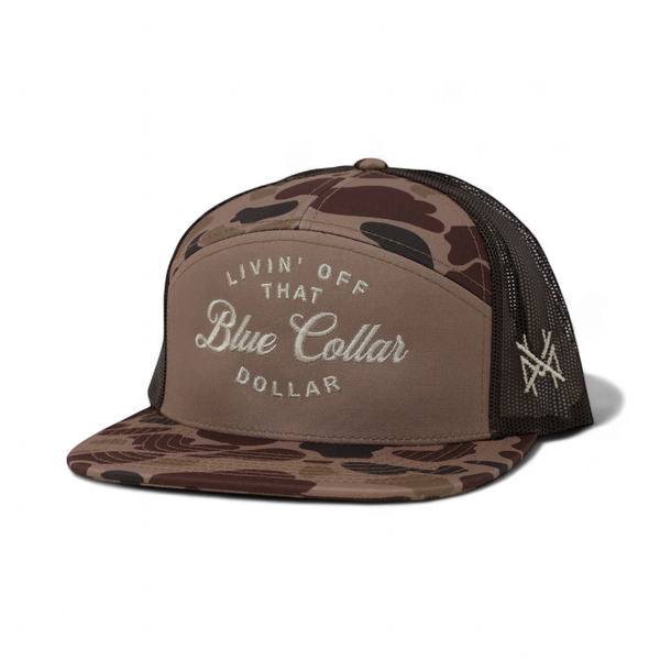 Blue Collar Dollar Trucker Hat: Retro Bottomland/Natural