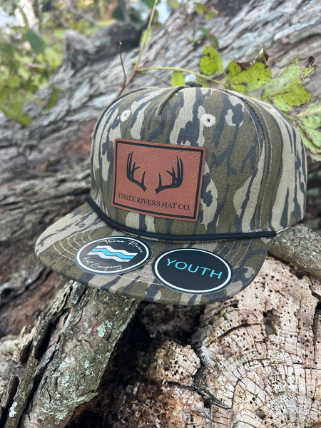 KIDS - Deer Horns - Camo Rope Hat: Mossy Oak Bottomland