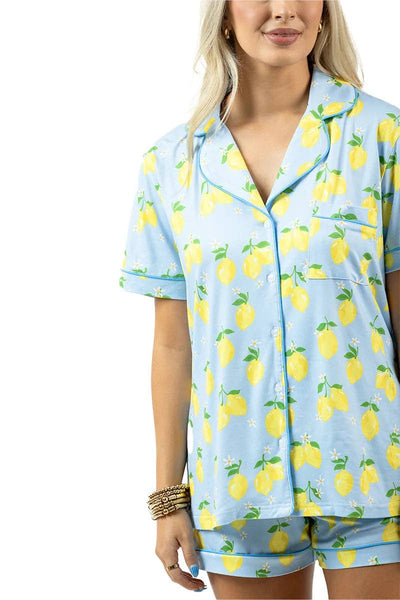 Zesty Lemons Wholesale Pajama Sets College Grad Gift: Light Blue