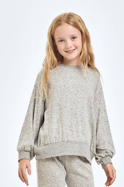 2 Tone Brushed Knit Sweatshirts : Mint Blue