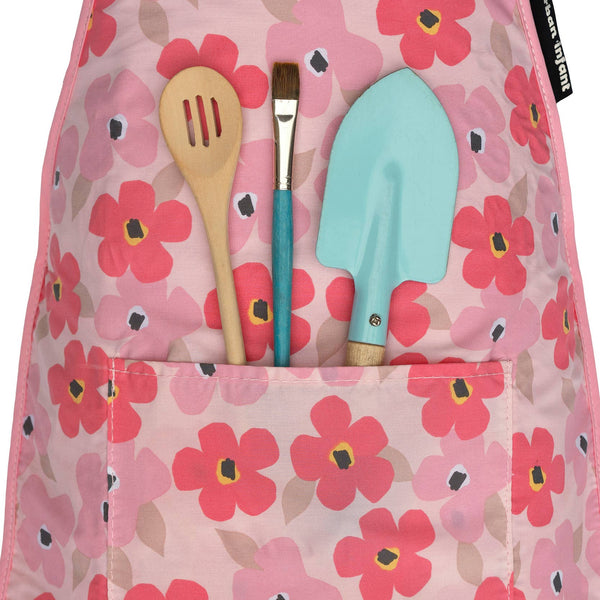 Little Helper Kids Apron, Washable Cotton/Poly - Poppies: SMALL