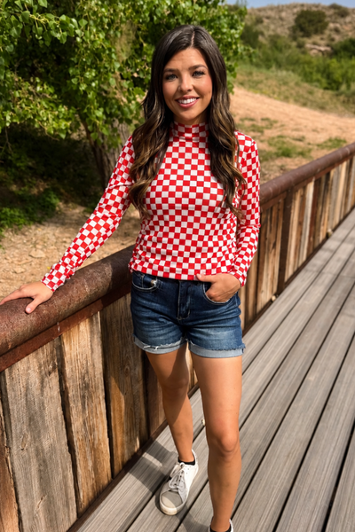Pep Rally Mesh Top Red