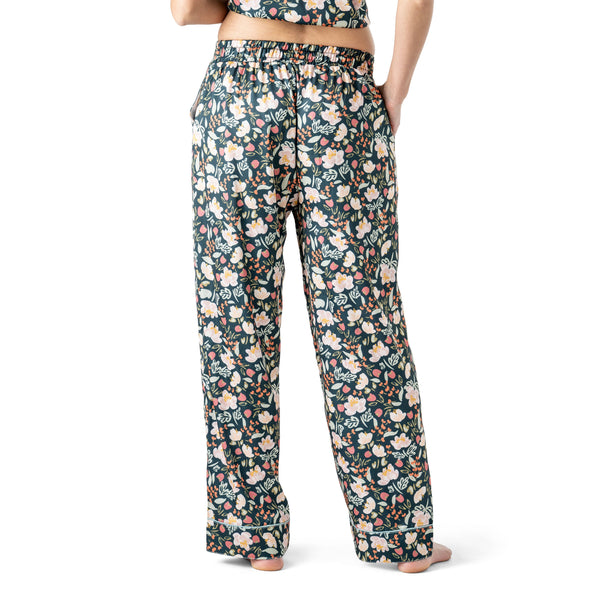 Hello Mello Bow So Lovely Satin Pajama Pant Open Stock: Bow So Lovely