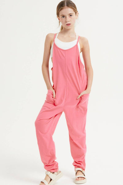 Drop Crotch Sleeveless Jumpsuit: Black