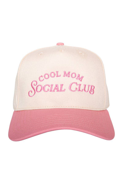 Cool Mom Social Club Retro Two-Toned Hat: Pink and Tan