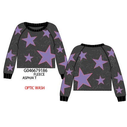 All Over Stars Sweatshirt - TWEEN GIRLS