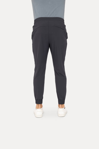 High-Waisted Zip-Up Ankle Joggers: BLACK OLIVE