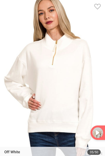 Fleece half zip sweatshirt