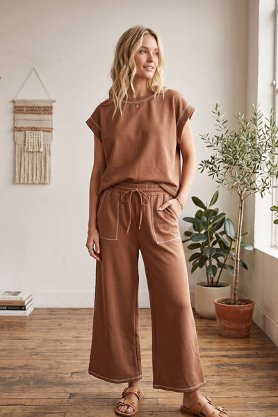 Scuba Contrast Stitch Lounge Set: