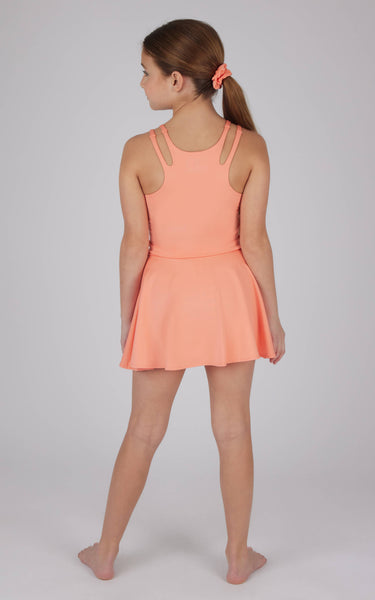 Girls Cut Out Tank, Skort and Scrunch - 3 PCS SET: DESERT FLOWER