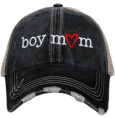 Boy Mom Trucker Hats: Black