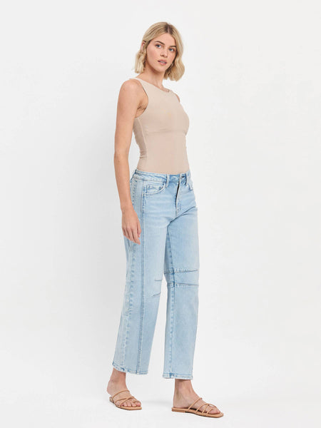 HIGH RISE LIGHT WASH BARREL LEG JEANS F5768LT: NORTHERN LIGHTS