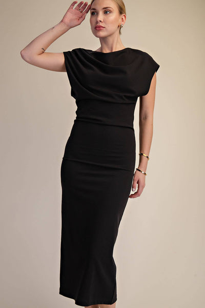 Long Draped Dress: White