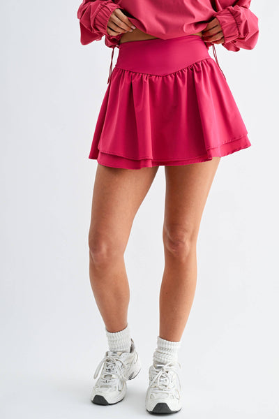 Breeze Flutter Skort: PLUM PINK