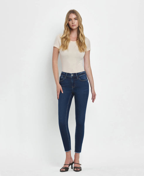 MID RISE RAW HEM CROP SKINNY JEANS V2159D: EMERSON