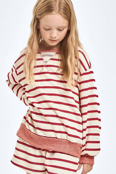 Stripe French Terry Sweatshirt: Off White