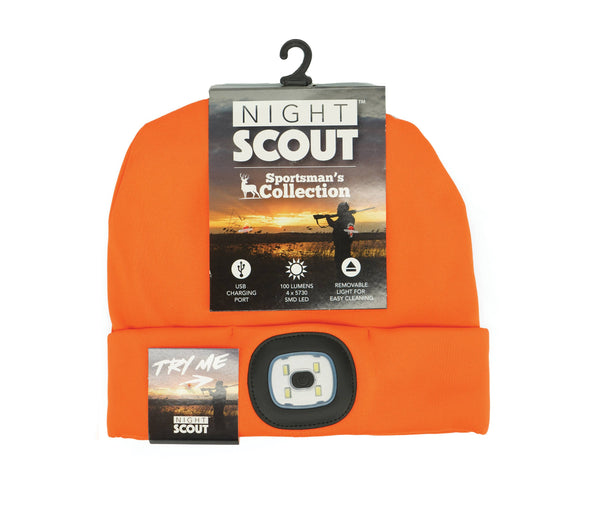 Night Scope Sportsman Rechargeable LED Beanie Open Stock: Orange
