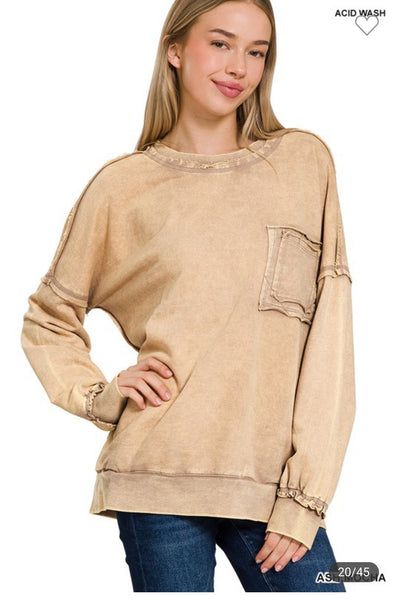 French terry front pocket pullover