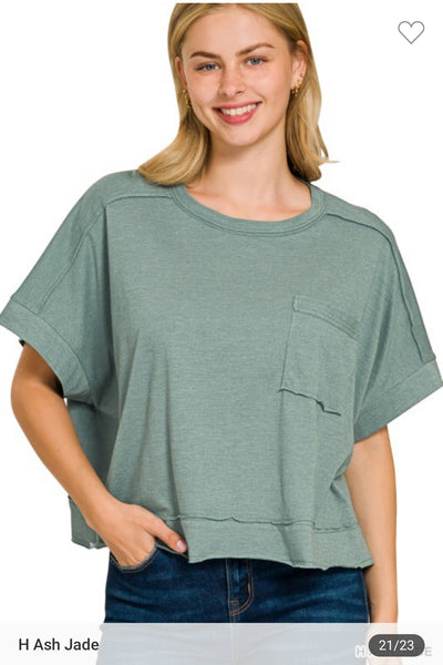 Oversized cropped box tee