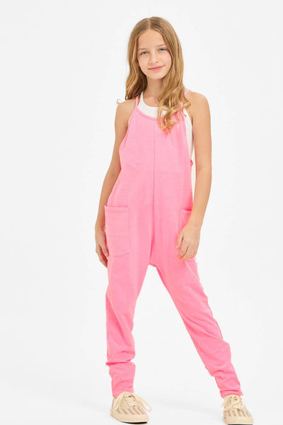 Drop Crotch Sleeveless Jumpsuit: Black